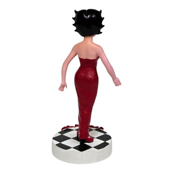 Vtg Betty Boop Figurine by Madame Alexander 6.5" Red Evening Gown Feather Boa - Picture 8 of 11